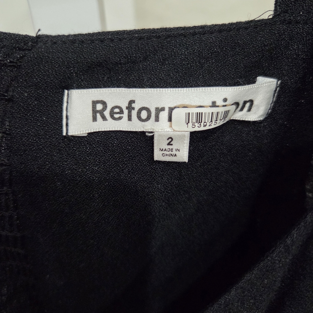 REFORMATION Indira Black Dress Size 2 - Picture 5 of 7